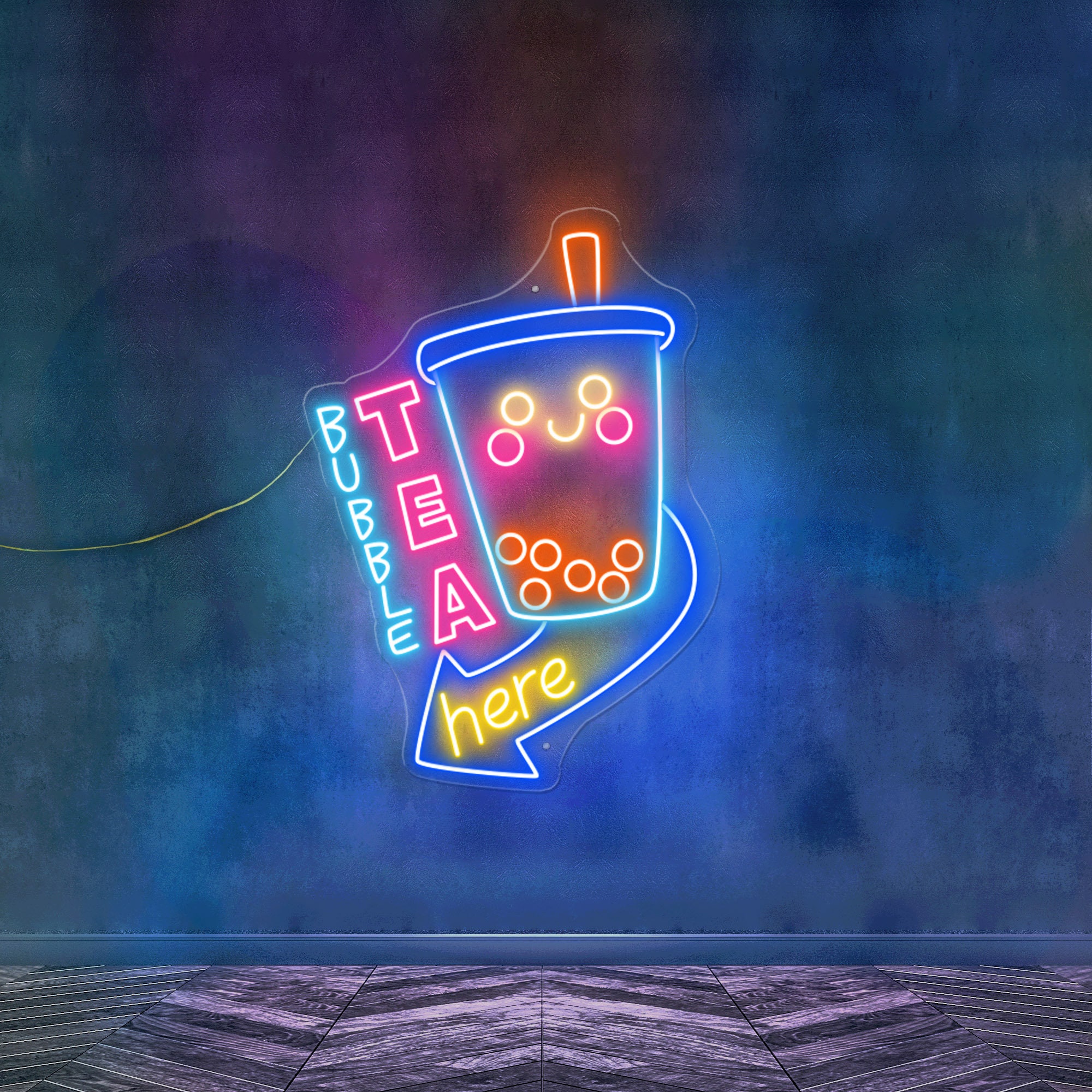 Bubble Tea HERE Neon Sign Milk Tea Led Sign but First Boba Tea Sign ...