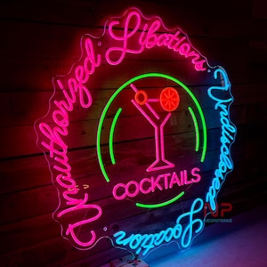 Custom Logo Cocktail Bar Neon Sign Cocktail Neon Sign Bar Neon Sign Party Sign Cocktail Decor Wall Party LED Neon Sign Alcohol Neon Sign