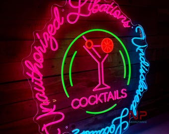 Custom Logo Cocktail Bar Neon Sign Cocktail Neon Sign Bar Neon Sign Party Sign Cocktail Decor Wall Party LED Neon Sign Alcohol Neon Sign