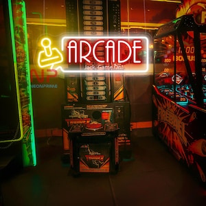 Custom Name Arcade Neon Sign, Arcade Wall Decor, Neon Light for Gaming Room, Mancave Decor Sign, Game Room Sign, Game Room Decor Sign Custom