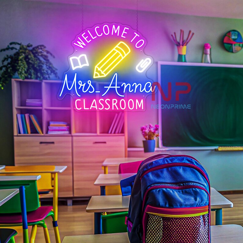 Custom Teacher Name Neon Sign, Classroom Wall Decor, Classroom Decor ...