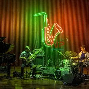 Saxophone Neon Led Sign Jazz Club Led Sign Jazz Neon Sign Custom Business Neon Sign Saxophone Neon Light Best Gift Live Music Man Cave Decor