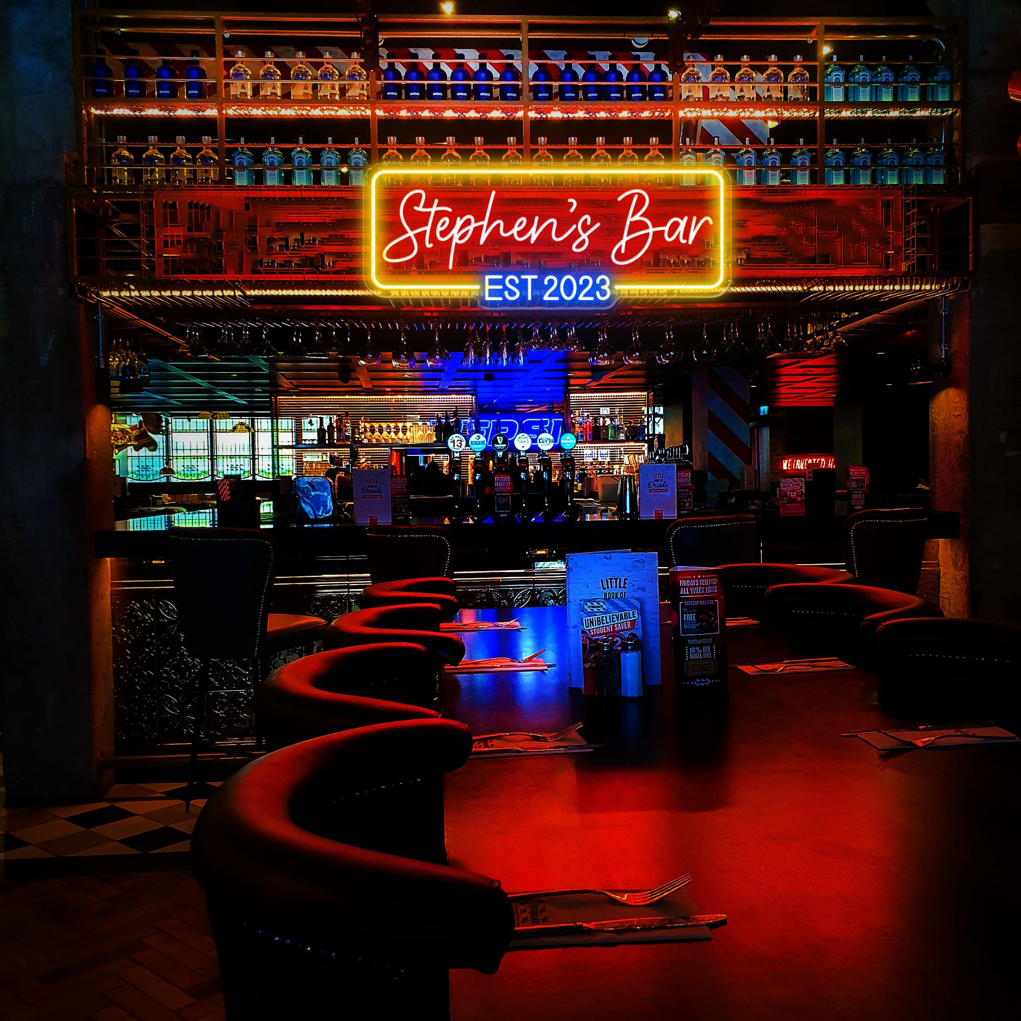 Custom Bar Neon Sign, Personalized Bar Sign Light, Bar Light up Sign ...