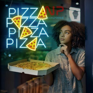 Pizza Neon Sign, Pizza LED Neon Sign, Pizza Decor Wall Sign, Fast Food Neon Sign, Custom Neon Sign, Restaurant Decor Wall, Kitchen Neon Sign