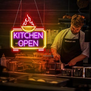 Kitchen Open Neon Sign Kitchen Neon Sign Kitchen Led Light Open Business Neon Sign Open Sign Kitchen Room Decors Kitchen Restaurant Sign