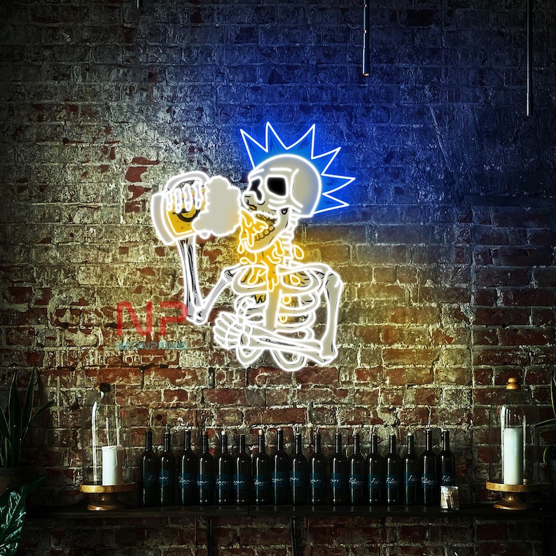 Skull Mexico Beer Neon Sign