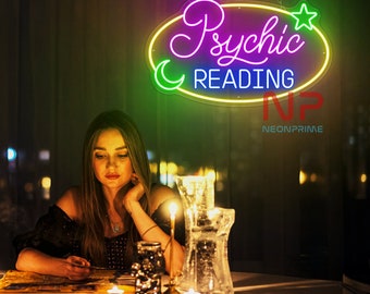 Psychic reading neon sign, psychic shop neon, tarot decor, custom neon sign, tarot reader gift, tarot psychic sign, personalized gift