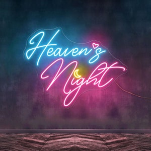 Heaven Night Neon sign custom neon lights sign wedding neon sign LED Neon Sign Bedroom Game Room Wall Decoration Couple Gift Neon Sign