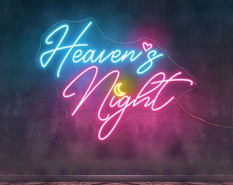 Heaven Night Letrero de neón personalizado luces de neón letrero de boda letrero de neón LED Letrero de neón Dormitorio Sala de juegos Decoración de pared Regalo de pareja Letrero de neón