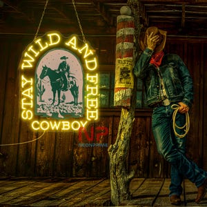 Stay Wild And Free Cowboy Neon Sign, Cowboy Hat Neon Sign, Cowboy Decor Led Neon Sign, Howdy Darling Neon Sign, Western Custom Neon Sign