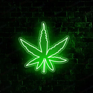 Marijuana Hemp Leaf Display LED Light Neon Sign, Cannabis High Life Neon Sign, Weed Neon Sign, Gameroom Neon Sign, Personalized Gifts