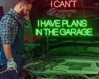 I Can't Have Plans In The Garage Neon Sign, Tool Rules Garage Neon Sign, Garage Neon Sign, Garage Decor Sign, Custom Business Logo Sign