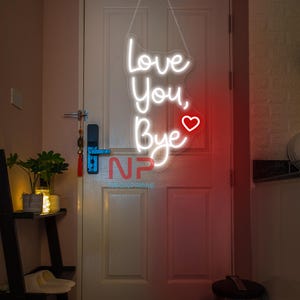 Liebe Dich Tschüss Leuchtreklame Benutzerdefinierte Liebe Leuchtreklame Geschenk zum Valentinstag Hotelzimmer Dekor Paar Zimmer Dekor Leuchtreklame Personalisierte Leuchtreklame