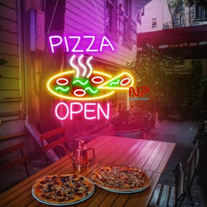 Pizza Open Neon Sign Pizza Business Led Sign Pizza Decor Wall Decor Wall Sign LED Neon Sign Restaurant Led Neon Sign Business Decor Wall