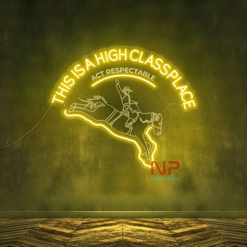 This is a High Class Place Neon Sign, 3D Carving Sign, Ride a Horse ...