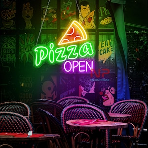 Pizza Open Neon Sign, Pizza Decor Wall Sign, Pizza Lover Gift, Fast Food Neon Sign, Custom Neon Sign, Restaurant Decor Sign, Welcome Sign