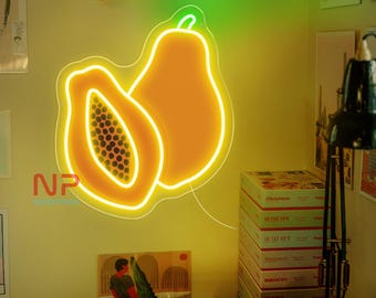 Payaya LED Neon Sign, Tropical Fruit LED Light, Payaya Wall Decor, Summer Wall Decor, Custom Home Sign, Party Room Neon, Boho Room Decor
