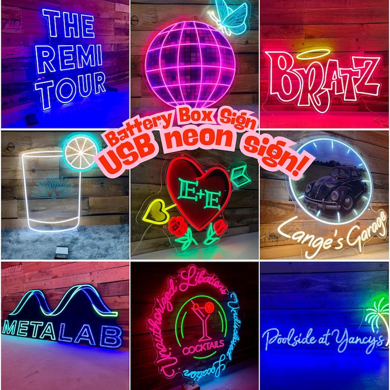 Battery Powered Led Sign Battery-powered Neon Sign Custom Logo Sign Custom Neon Sign Battery ...