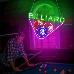 ビリヤード ハスラー プールバー ナインボール ライト 照明 ネオン NEON Billiards Ball Decoration Neon Signs Sports Light LED for