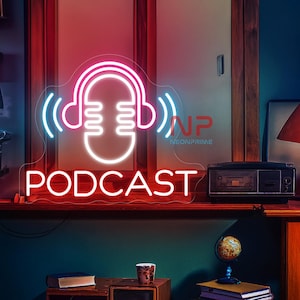 Podcast Neon Sign, Studio Decor Wall, Custom Neon Sign, On Air Neon Sign, Podcast Wall Sign, Live Music Sign, Microphone LED Neon Sign