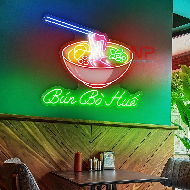 Bun Bo Hue Neon Sign, Bun Bo Hue Led Sign, Vietnam Food Neon Light ...