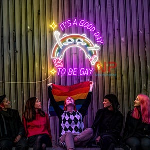 To dobry dzień, aby być gejem Neon Znak LGBTQ+ Tęczowy Neon Znak LGBT LED Gay Neon Znak Miesiąca Dumy Prezent Kolorowy Neon Znak Sypialniany Ściana