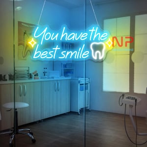 You Have The Best Smile Neon Sign Tooth Neon Lights, Dental Office Wall Decors, Dentist Decor Sign, Dental clinic Decor, Dentist Office Art
