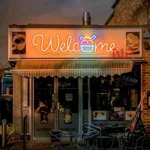 Welcome Ice Cream Neon Sign, Business Ice Cream Sign, Ice Cream Neon Sign, Ice Cream Led Signs, Ice Cream Bar Sign, Party Neon Sign Decor