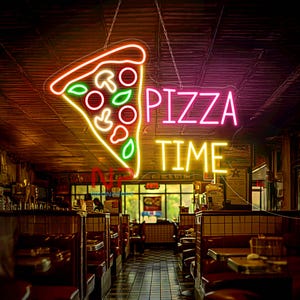 Pizza Time Neon Sign, Pizza Led Neon Sign, Restaurant Sign, Kitchen neon sign, Pizza Decor Sign, Pizza Restaurant Decor, Welcome Sign