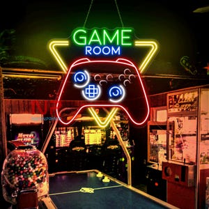 Game Room Sign, Game Room Decor Sign Custom, Party Wall Decor, Neon Led Light for Gaming Room, Mancave Decor Sign, Custom Neon Sign