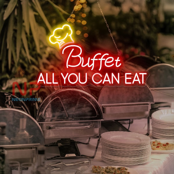 All You Can Eat Buffet Sign Buffet Neon Sign Restaurant Wall Decor Kitchen Decor Food Neon Sign Kitchen Sign