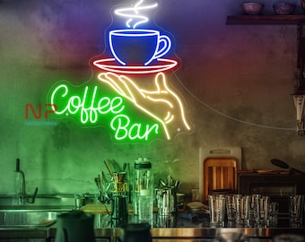 Coffee Bar Neon Sign Coffee Neon Sign Coffee Bar Sign Neon Sign for Coffee Shop Wall Decor Led Night Light Personalized Gifts for Opening