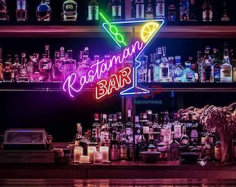 Cocktail Bar Sign Custom Name Bar Neon Sign Personalized Home Bar Neon Sign Cocktail Sign Custom Home Bar Neon Sign Pub Coffee Bar Signage