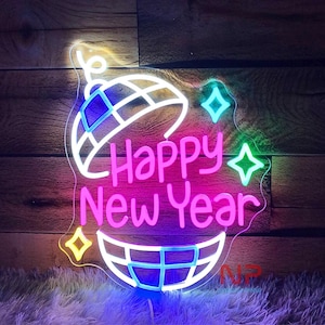 Custom Happy New Year Neon Sign Christmas Decor Wall Custom Neon Sign Party Decor Sign Custom Christmas Neon Sign Happy Holiday Neon