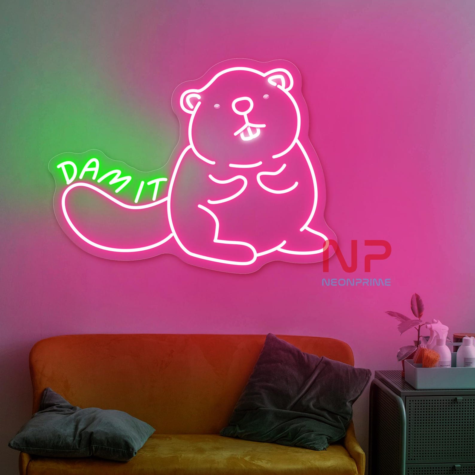 Beaver Dam It Sign Beaver Neon Sign Beaver Led Sign Custom Neon Sign ...