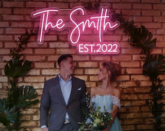 Custom Neon Sign Wedding Decor, Neon Wedding Sign Wall Decor, Name Neon Light Engagement Gifts, Wedding Neon Lights Personalized Gifts