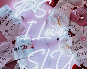 Custom Valentine Neon Sign Custom Heart Love Sign Gift for Valentine Hotel Room Decor Couple Room Decor Neon Sign Personalized Neon Sign