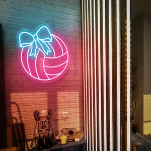 Volleyball Name Neon Sign, Nursery Decor, Personalized Neon Sign, Volley Ball Gift, Personalized Name Sign, Neon Name Sign, Kids Name Sign