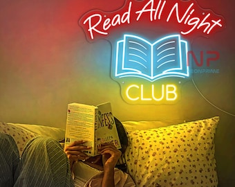 Lesen Sie alle Nachtclub Leuchtreklame, Leser Leuchtreklame, Bibliothek Dekor, Buchclub Leuchtreklame, Bücherwurm Leuchtreklame, Benutzerdefinierte Leuchtreklame, Geschenk für Leser