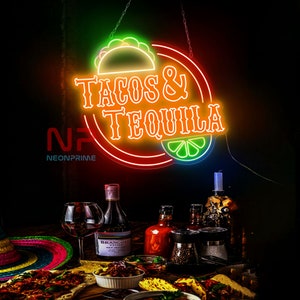 Tacos Tequila neonbord Mexicaans fastfood lichtreclame Tacos lichtreclame Mexicaanse taco&#39;s LED neonbord Mexicaanse bar decor kunst Aangepast logo LED bord