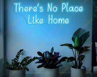 There's no place like home Neon Sign for Wall Decor, LED Neon Light Signs for Bedrooms, Handmade neon, family gifts, Family Neon sign