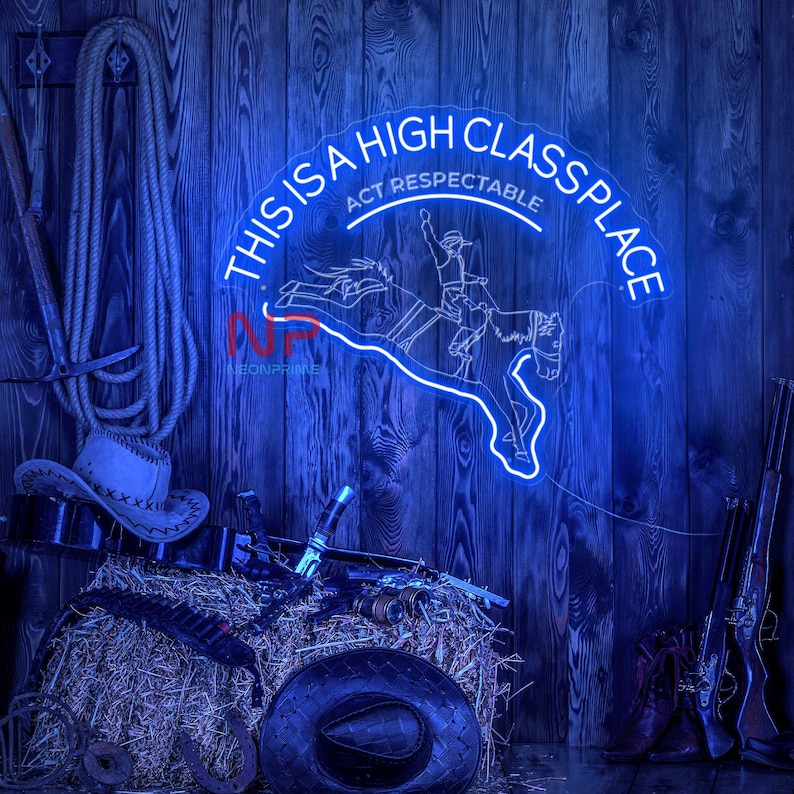 This is a High Class Place Neon Sign, 3D Carving Sign, Ride a Horse ...