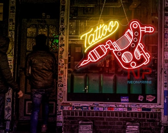 Tattoo Machine Neon Sign Custom Tattoo Studio Logo Name Sign Tattoo Wall Art Tattoo Shop Decor Tattoo Room Light Sign Tattoo Lovers Gift
