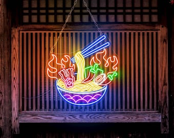 Hot Ramen Neon Sign Spicy noodles neon sign Ramen Neon Sign Delicious Noodles Japanesse Ramen Sign Custom Ramen Sign Ramen Bowl Neon Sign