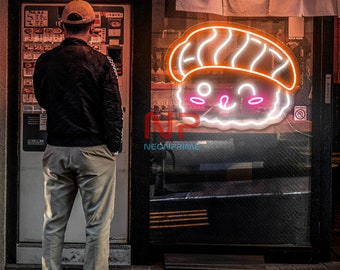 寿司ネオンサイン、寿司ロールセットネオンライト、日本食レストラン