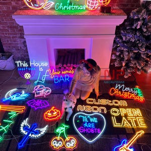 Custom Holiday Neon Sign Christmas Porch Sign Yard Outdoor Garden Light Custom Christmas Neon Sign Holiday Neon Sign Christmas Wall Decor