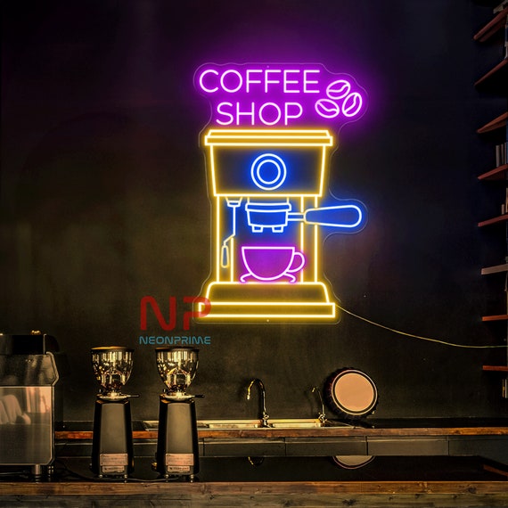 Xixkilly Midnight Cafe Neon Sign – Cat & Coffee Cup LED Wall Decor, Dimmable 13" X 12.9", USB Powered, Perfect For Coffee Shops & Bakeries