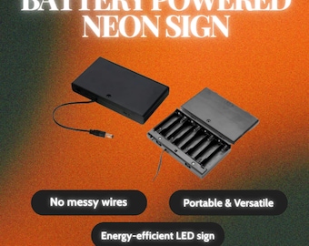 Battery-Powered Neon Sign Custom Logo Sign Custom Neon Sign Battery Operated Battery Box Battery Operated LED Sign Neon Sign Custom Name