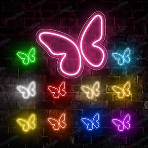 Butterfly Neon Signs, Wall Signs Neon Lights for Bedroom, Butterfly Girl Room LED Neon Sign, Butterfly handmade neon sign