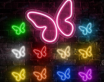 Butterfly Neon Signs, Wall Signs Neon Lights for Bedroom, Butterfly Girl Room LED Neon Sign, Butterfly handmade neon sign